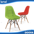 New design leather chair with wood legs fashion dining chair